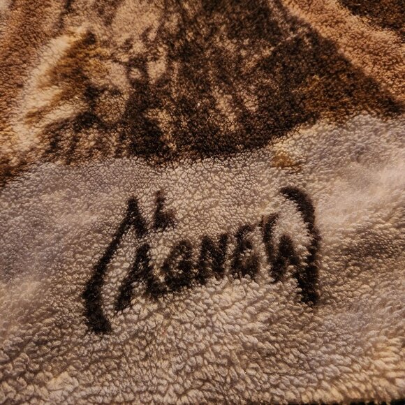 Vintage Al Agnew Deer Print Fleece Throw Blanket - Picture 4 of 5